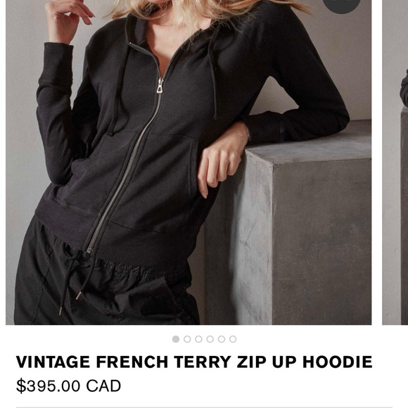 James Perse black zip up hoodie. Size 1 - Picture 4 of 7